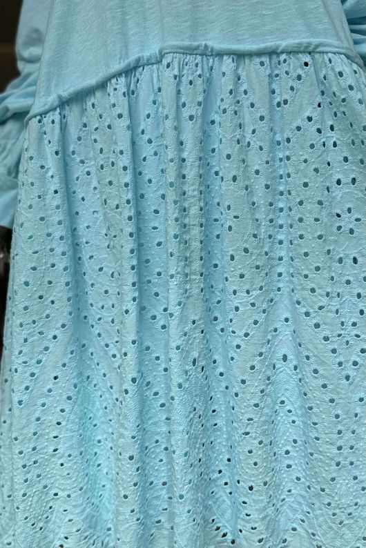 Made in Italy Rumours Broderie Smock Tunic Aqua